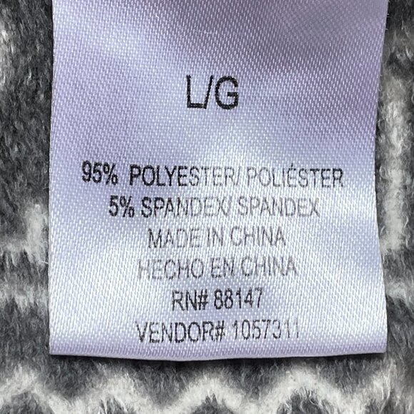 Rudolph Christmas Stretch Pajama Shirt Microfleece Grey and White w/ Red Buttons - Picture 5 of 6